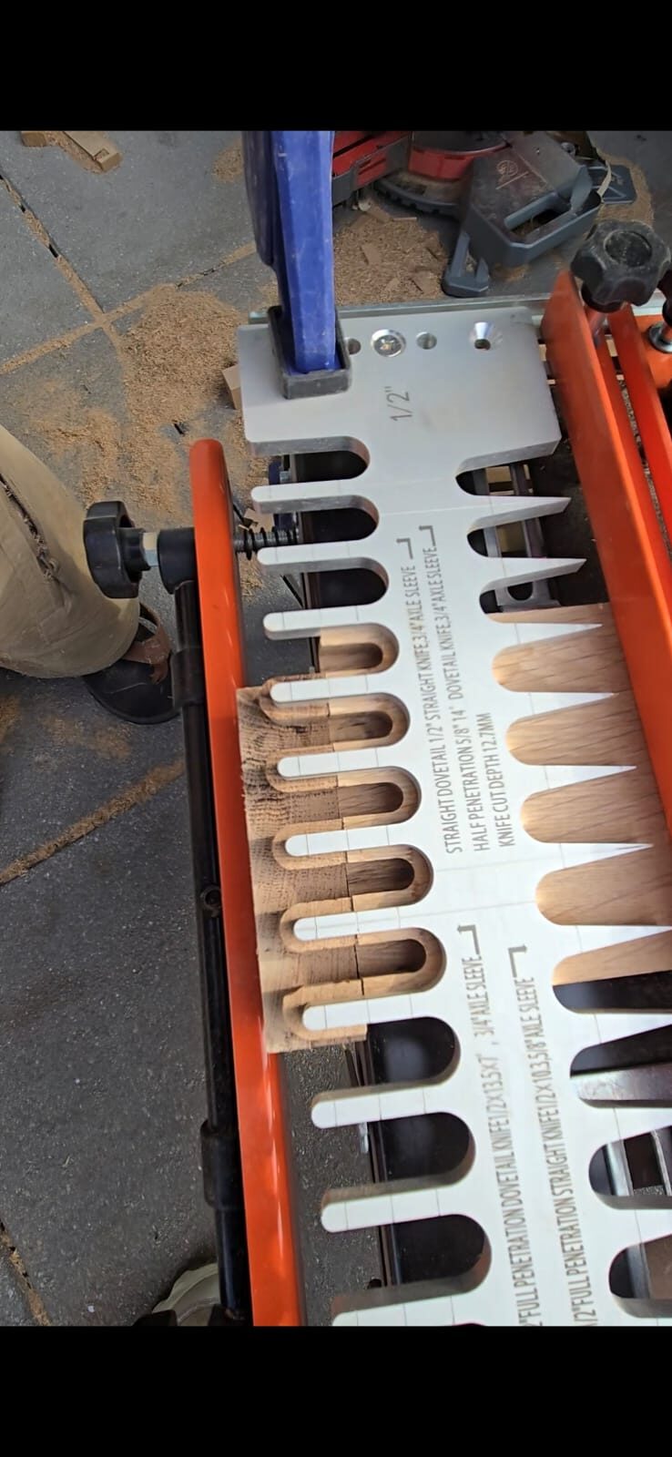 Dovetail jig cutting joinery for a custom piece